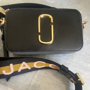 Marc Jacobs Black Crossbody Bag with Gold Accent